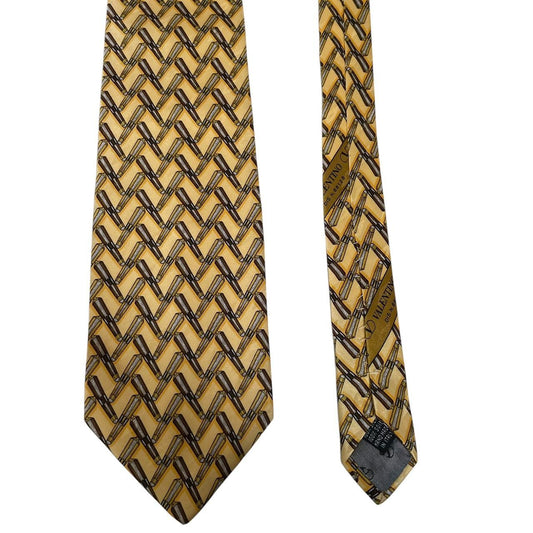 Vintage Valentino Yellow Silk Tie