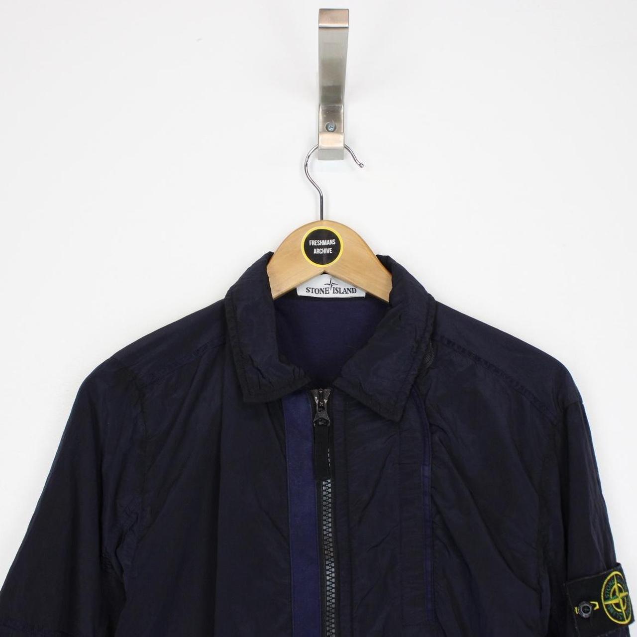 Stone Island AW 2018 Navy Blue Full Zip Nylon Metal Overshirt Jacket