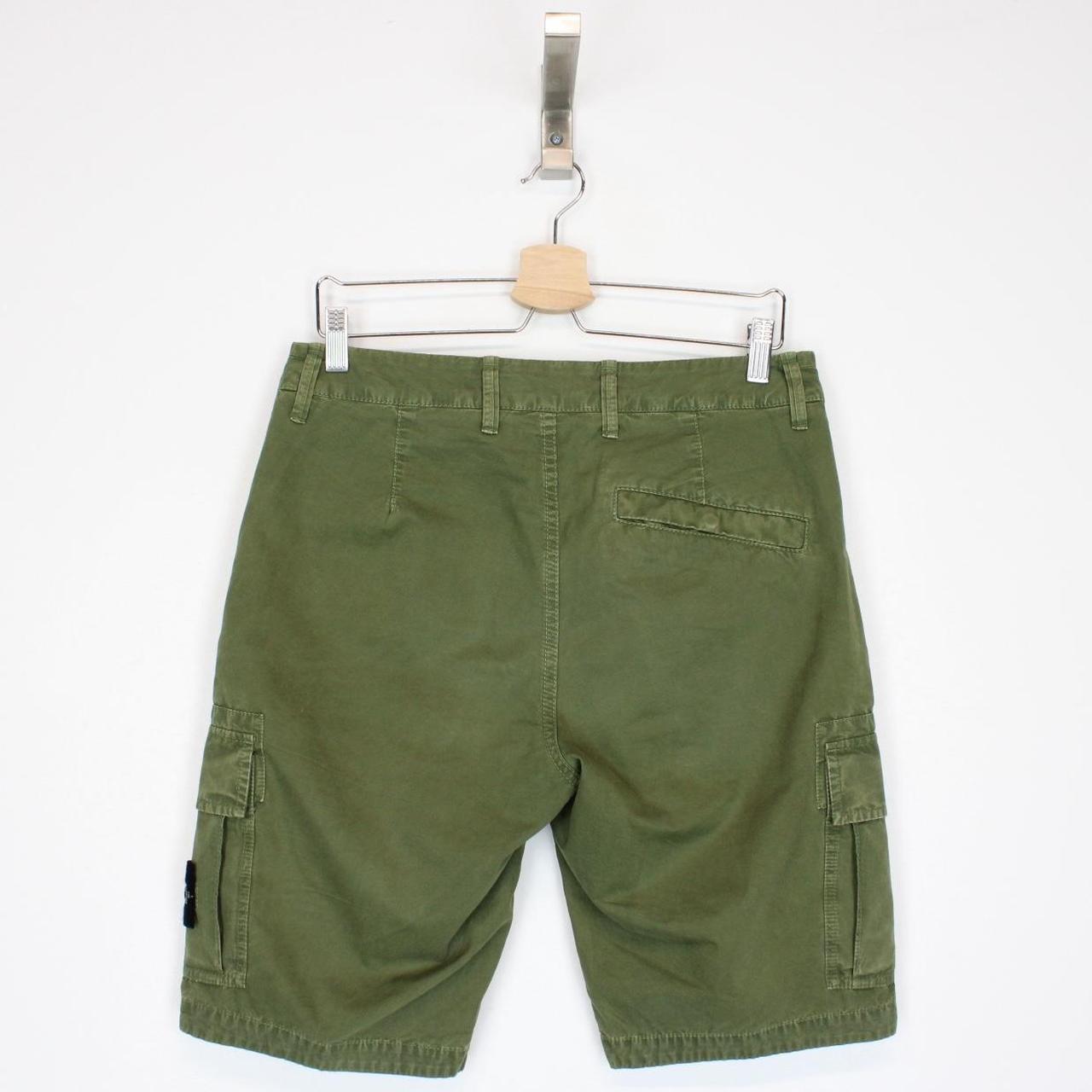 Stone Island SS 2022 Green Bermuda Cotton Cargo Shorts