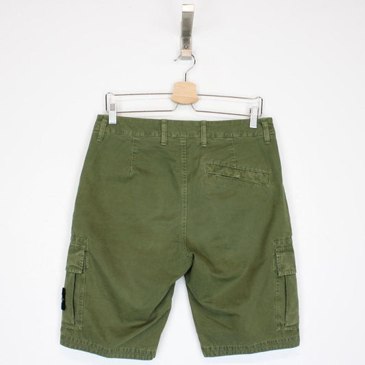 Stone Island SS 2022 Green Bermuda Cotton Cargo Shorts