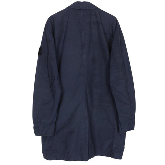 Stone Island SS 2017 Navy Blue Light Cotton Nylon Twill Mac Coat