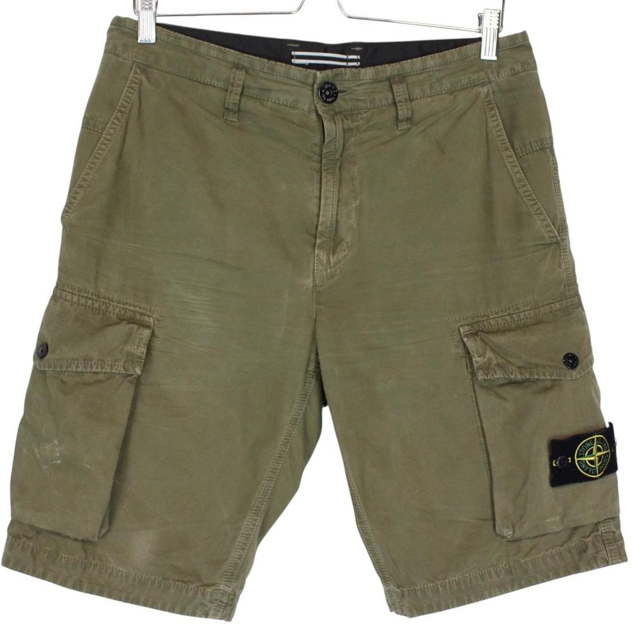 Stone Island SS 2021 Khaki Green Bermuda Cotton Cargo Shorts