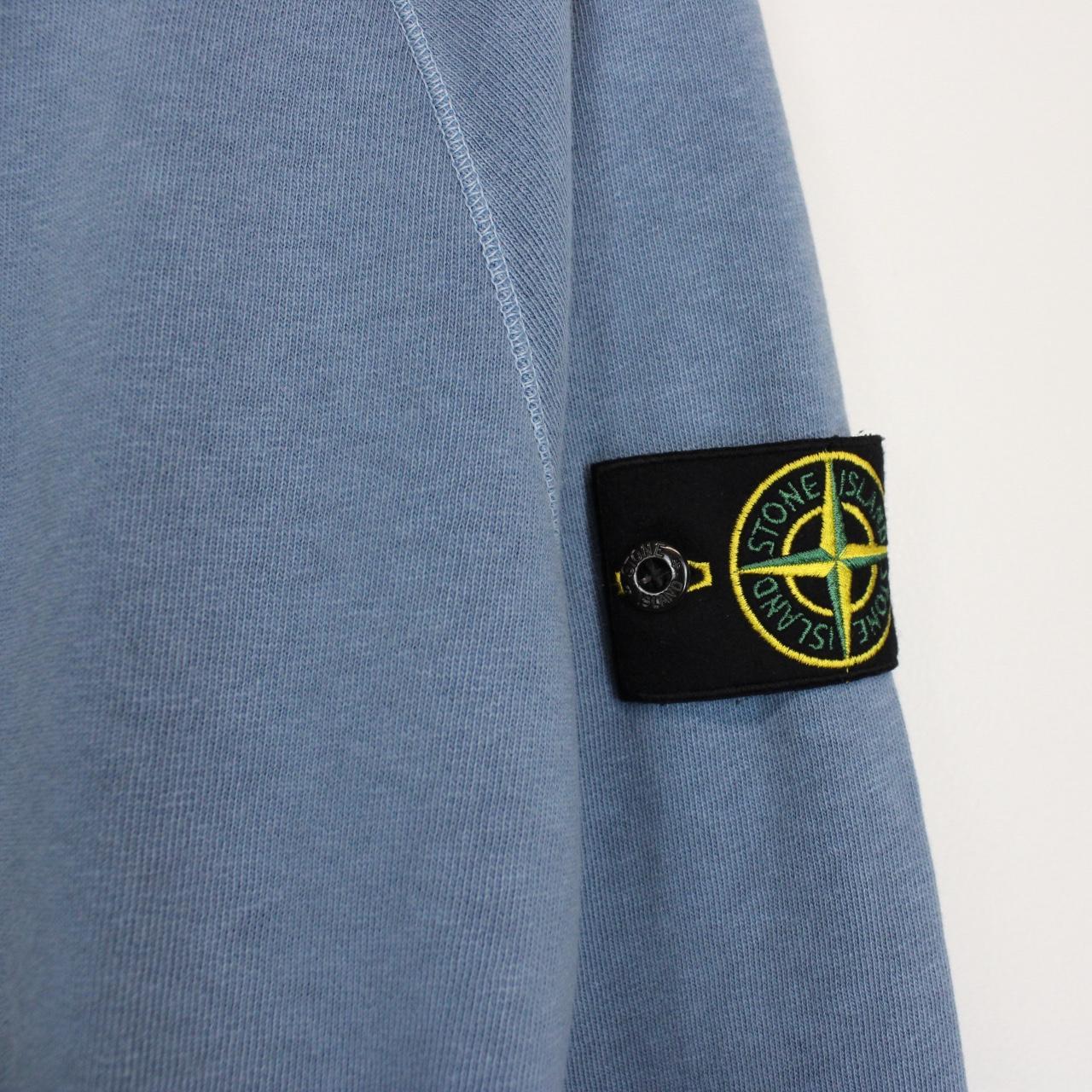 Stone Island SS 2022 Blue Cotton Hoodie Jumper