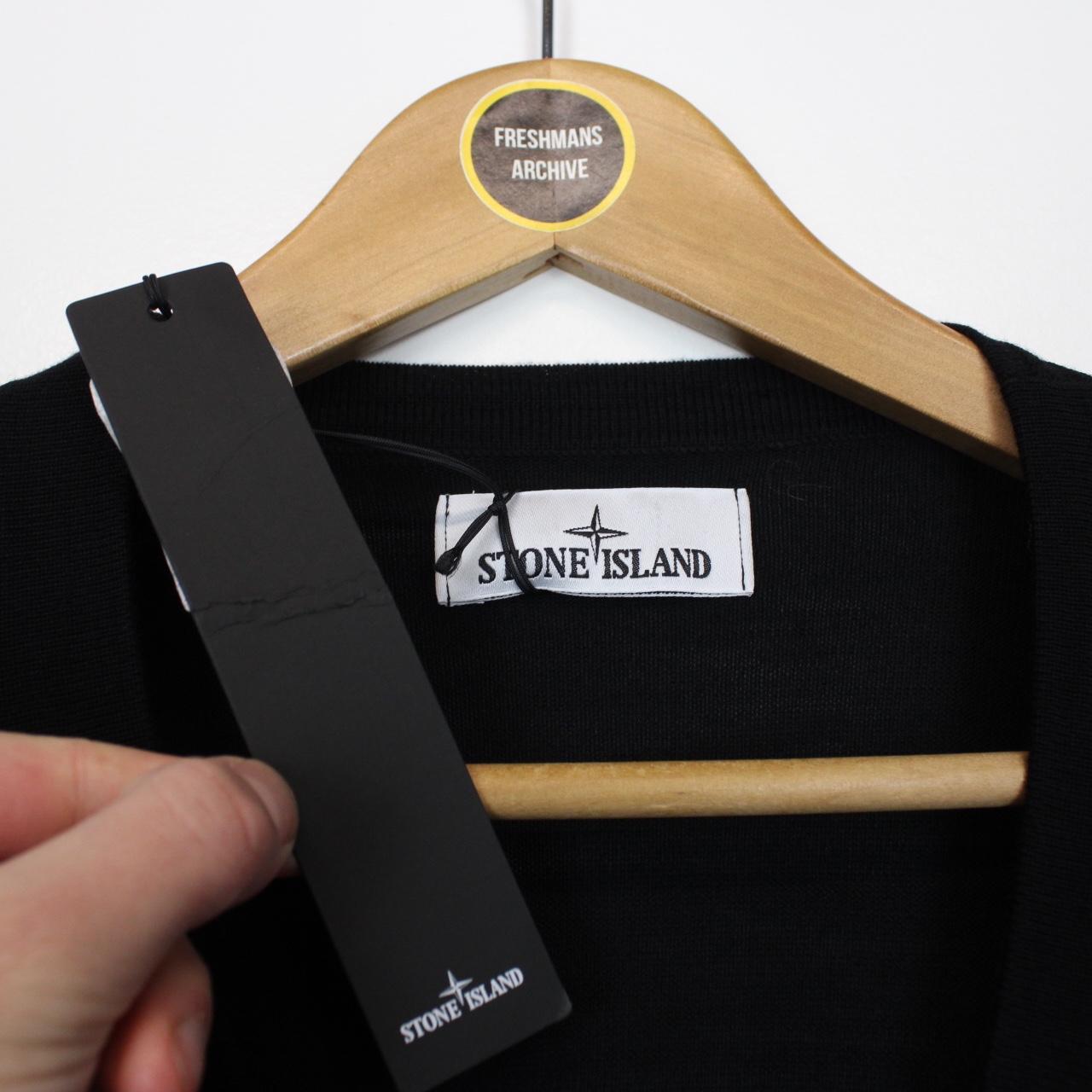 Stone Island AW 2022 Black Merino Wool Knit Button Up Cardigan