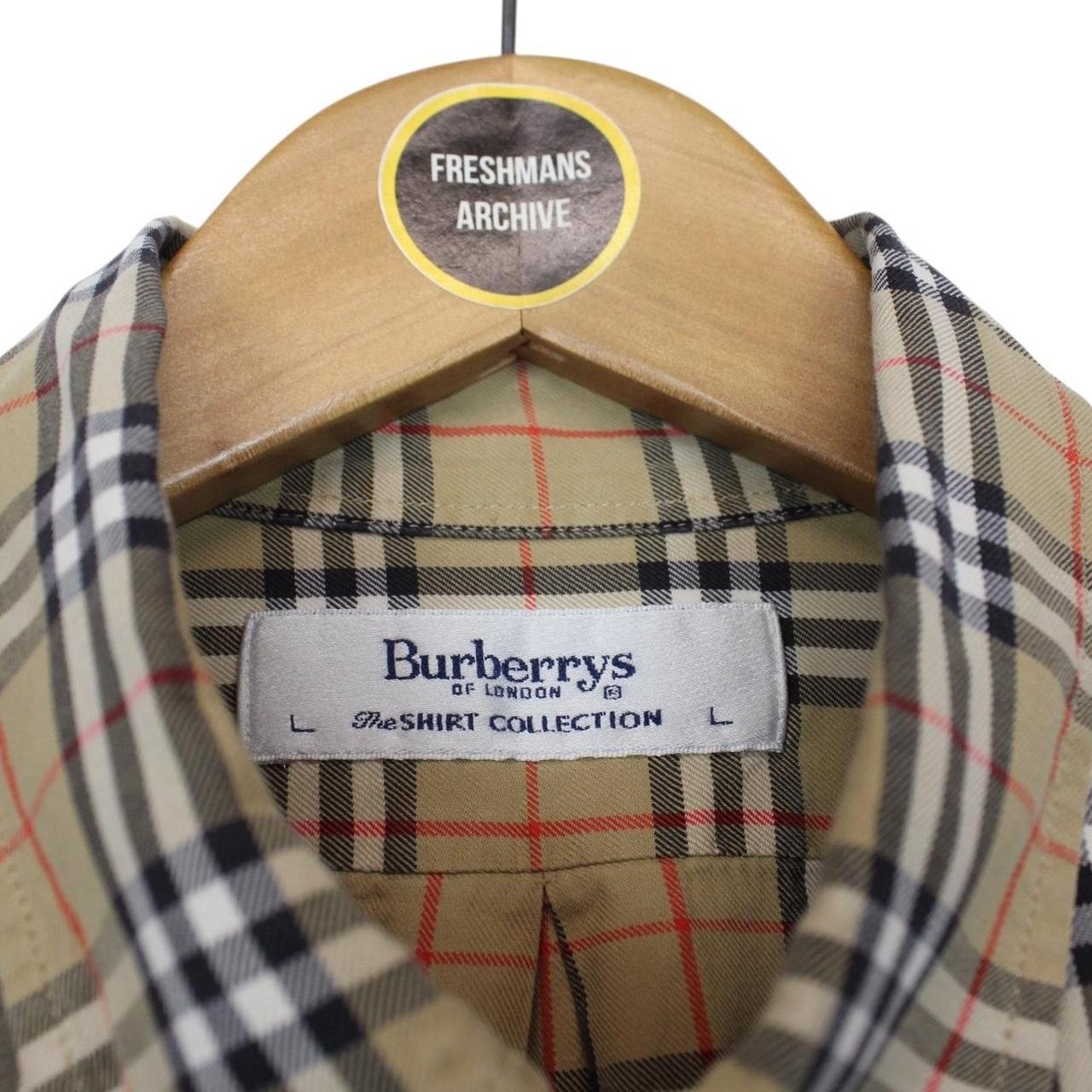 Vintage 90s Burberry Tan Brown Nova Check Short Sleeve Cotton Shirt