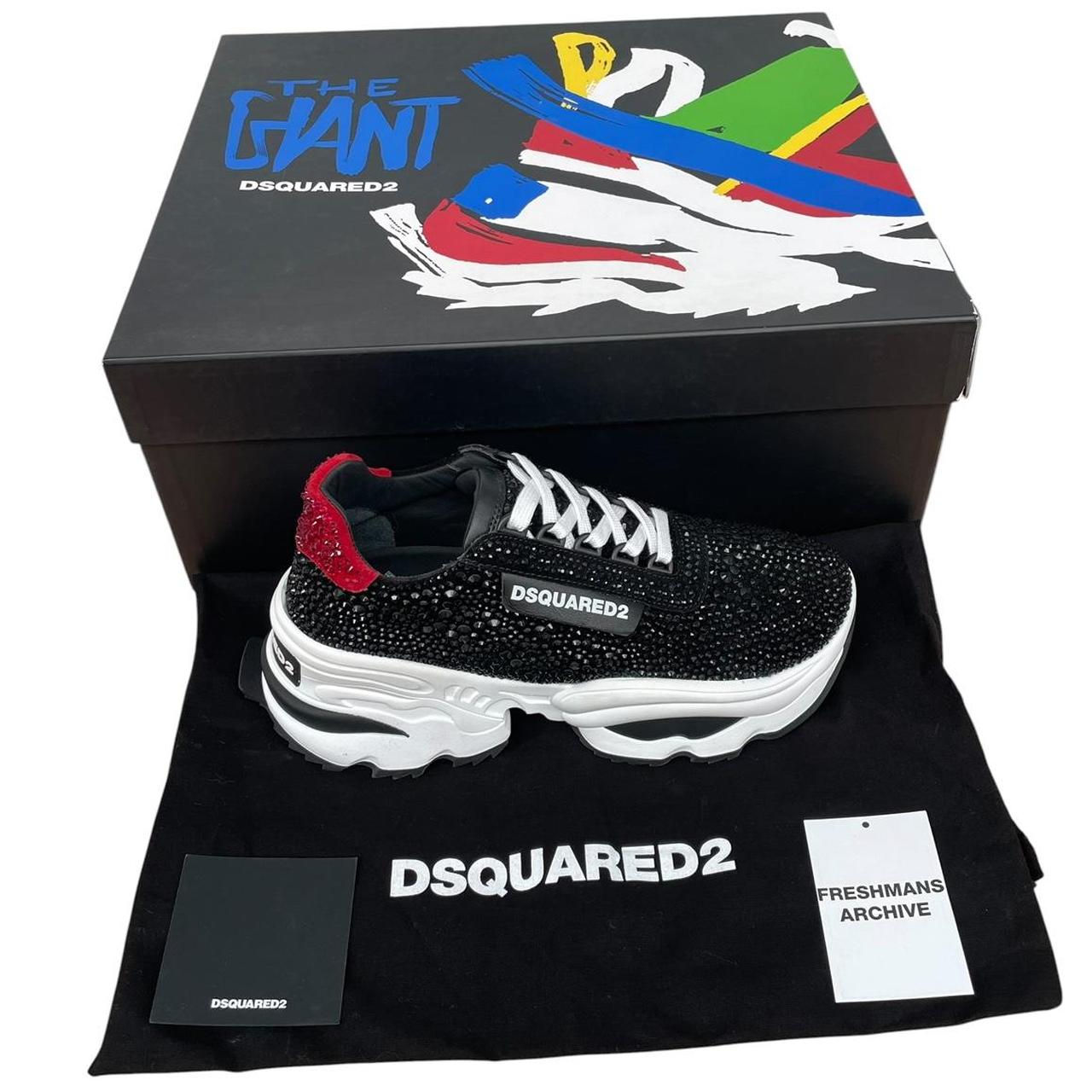 Dsquared Black and White The Giant Hike Crystal Trainers