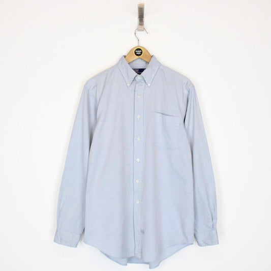 Vintage 90s Polo Ralph Lauren Blue Long Sleeve Cotton Shirt