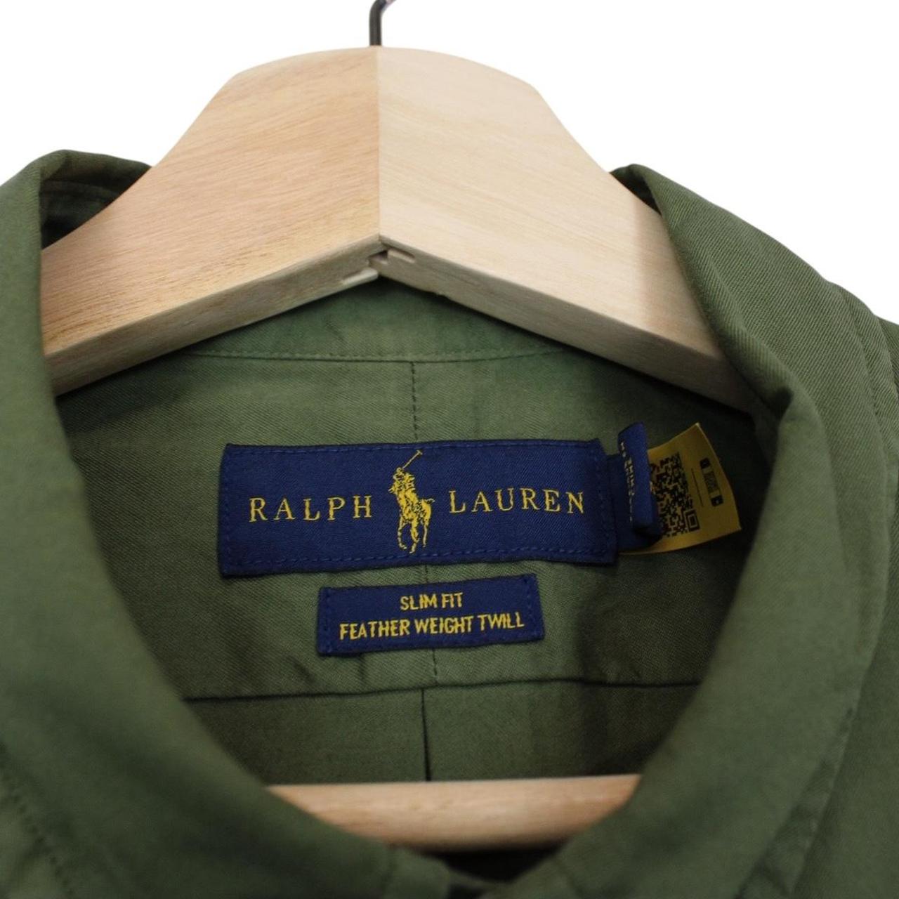 Polo Ralph Lauren Olive Green Featherweight Twill Cotton Long Sleeve Shirt