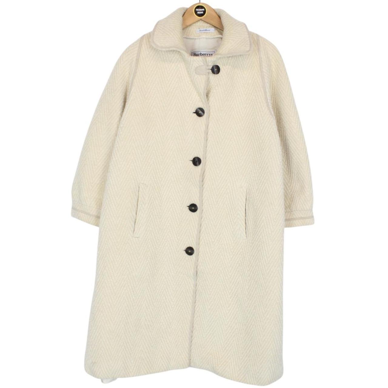 Vintage 80s Burberry Cream Wool Coat