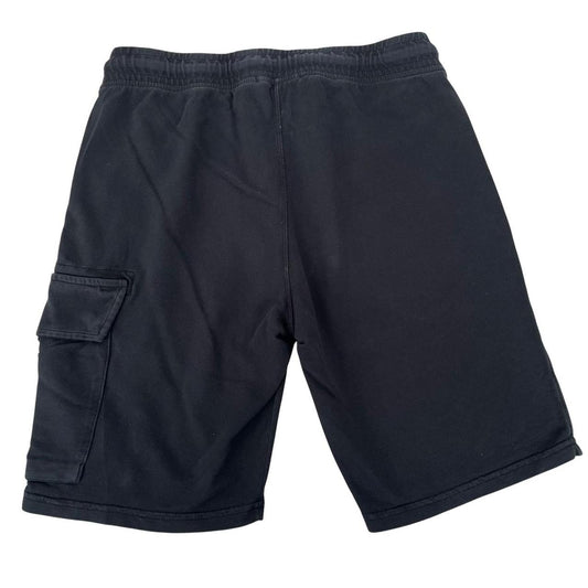 CP Company Navy Blue Cotton Micro Lens Fleece Jogger Shorts