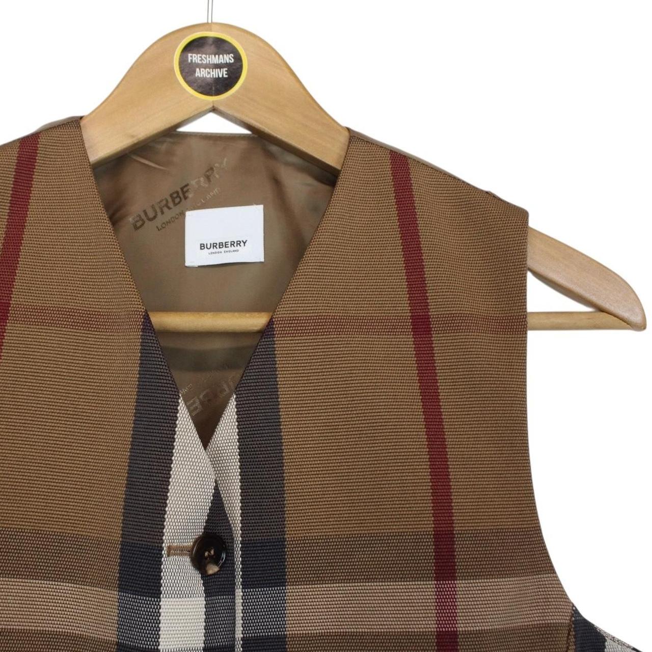 Burberry Birch Brown Nova Check Cropped Waistcoat