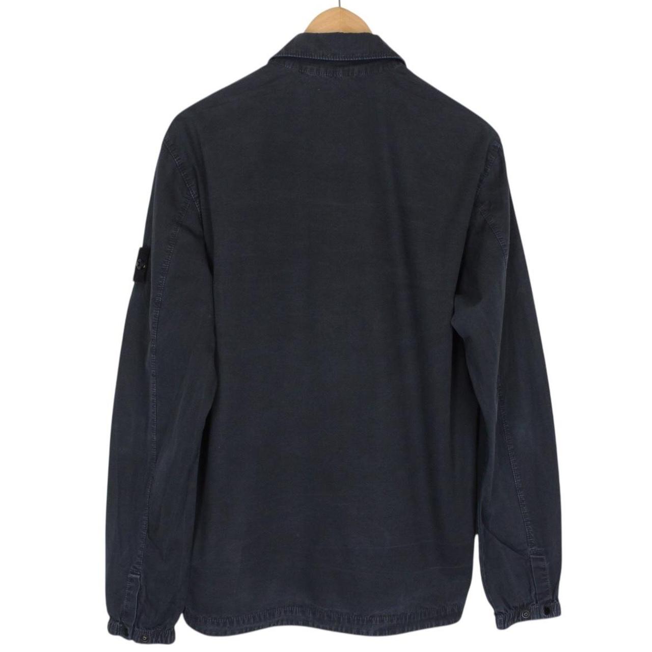 Stone Island AW 2020 Navy Blue Full Zip Cotton Overshirt Jacket
