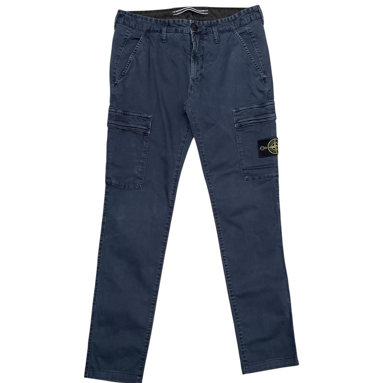 Stone Island SS 2018 Navy Blue Skinny Fit Cargo Trousers
