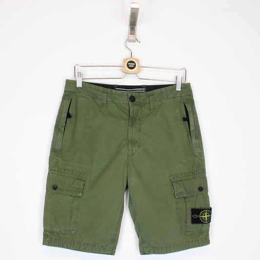 Stone Island SS 2022 Green Bermuda Cotton Cargo Shorts