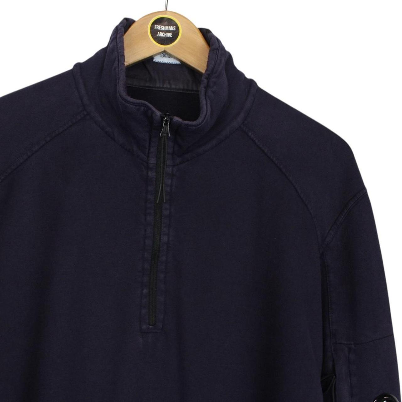 CP Company Navy Blue 1/4 Zip Lens Sweatshirt Jumper