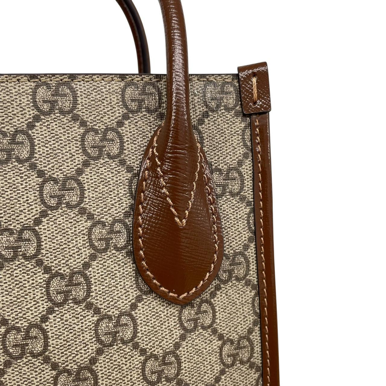 Gucci Brown GG Supreme Monogram Canvas Mini Tote Bag