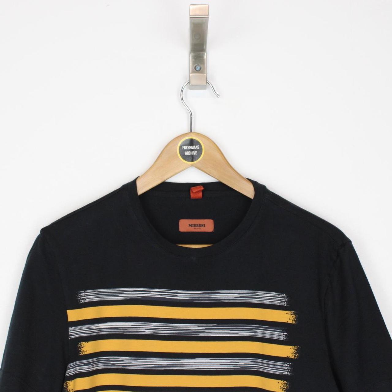 Missoni Black Striped Short Sleeve Cotton T-Shirt