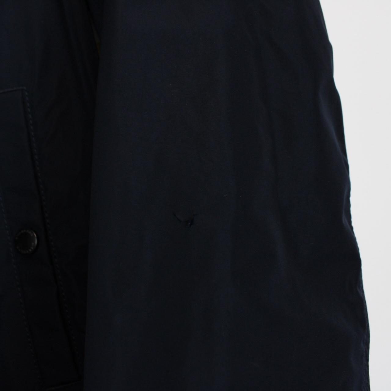 Burberry London Navy Blue Full Zip Nylon Bomber Jacket