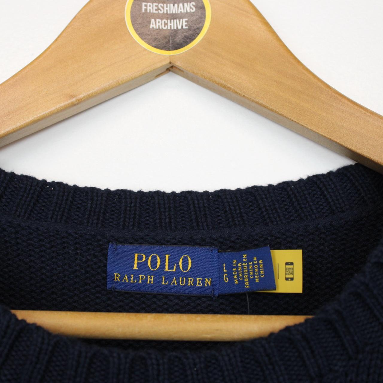 Polo Ralph Lauren Navy Blue Polo Bear Cotton Knit Jumper