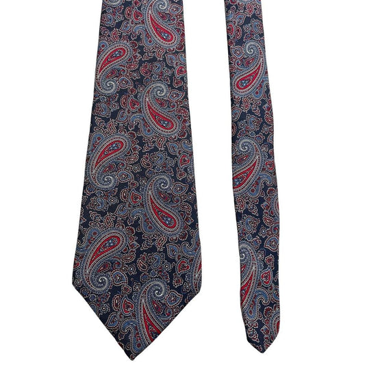 Christian Dior multicoloured paisley silk tie with intricate pattern and smooth texture.