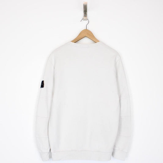 Stone Island AW 2018 Beige Cotton Logo Embroidered Sweatshirt Jumper