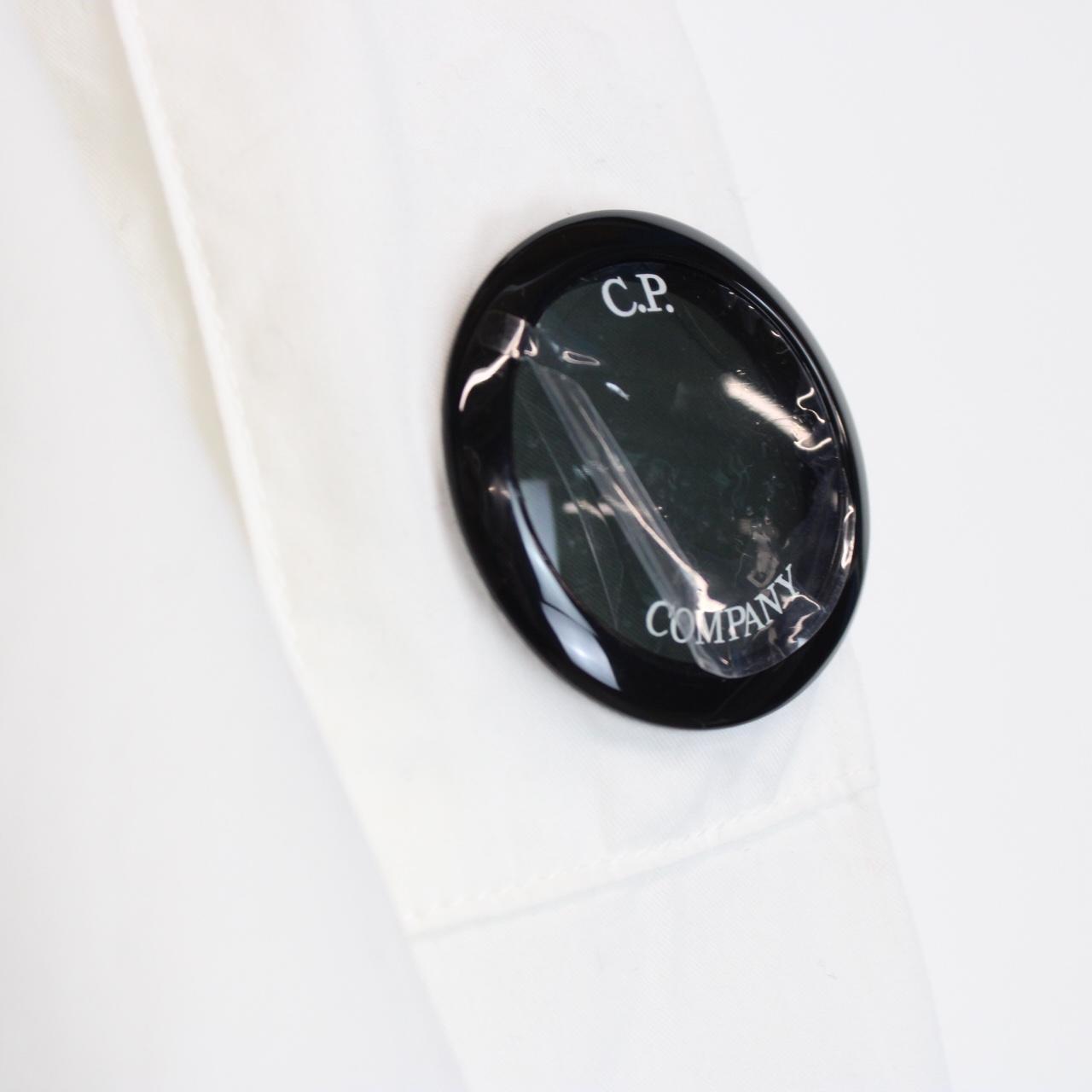 CP Company White Full Zip Cotton Lens Overshirt