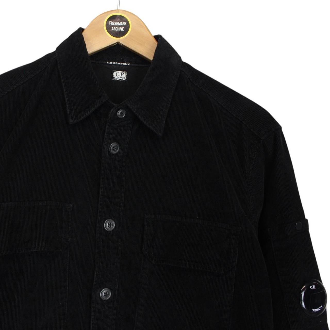 CP Company Black Button Up Lens Corduroy Overshirt