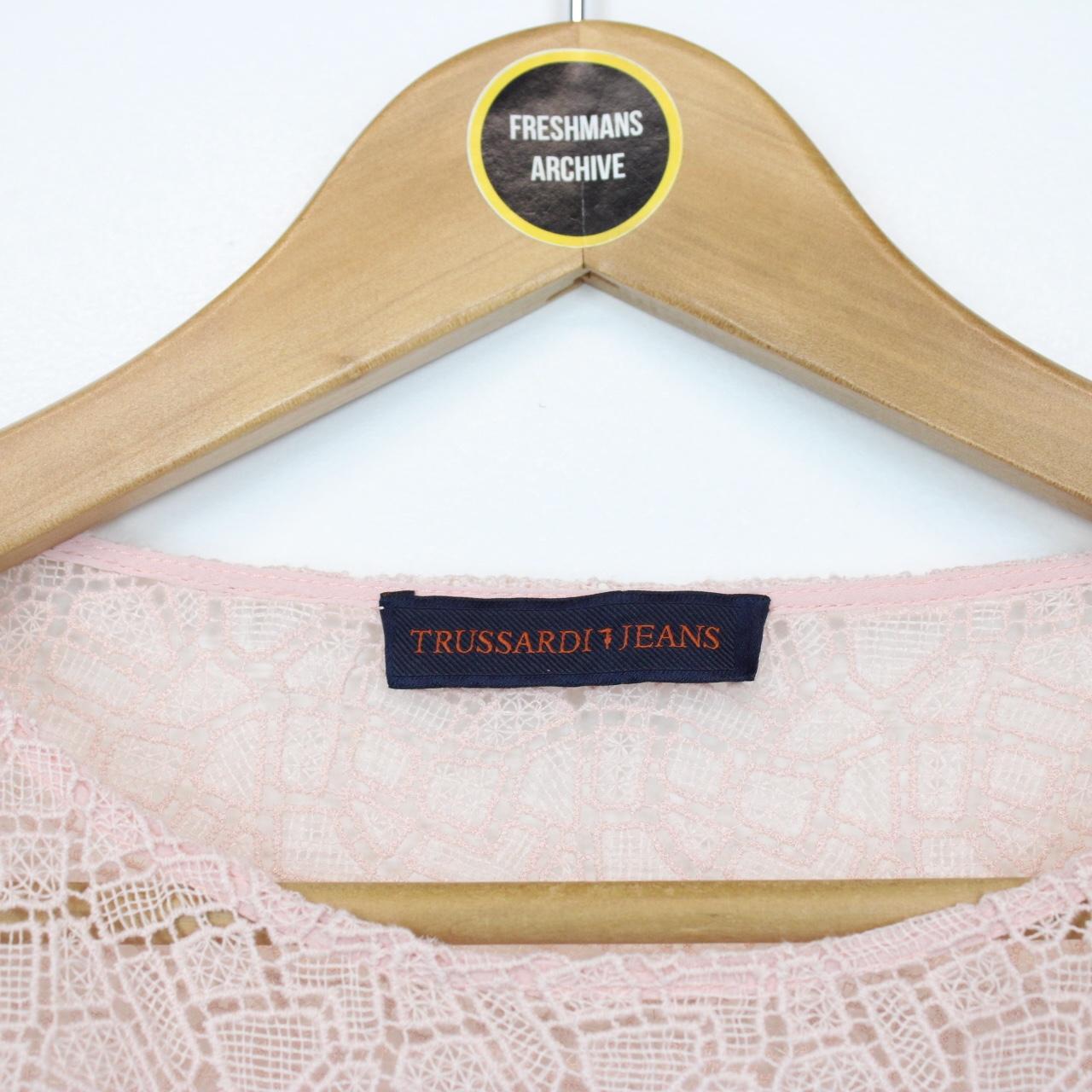 Trussardi Jeans Pink Long Sleeve See Through Top