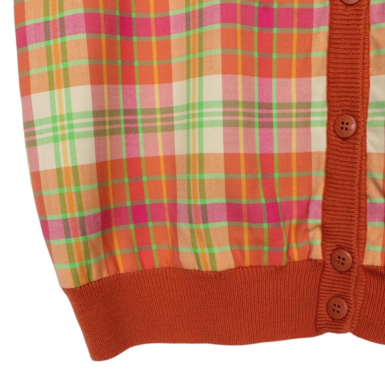 Vintage 90s Lacoste Multicoloured Check Cotton Knit Sweater Vest