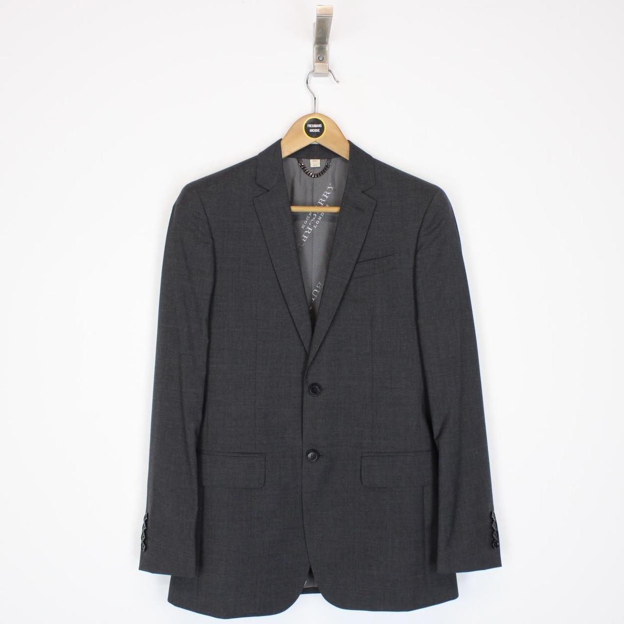 Burberry Dark Grey Virgin Wool Two Piece Tailored Suit