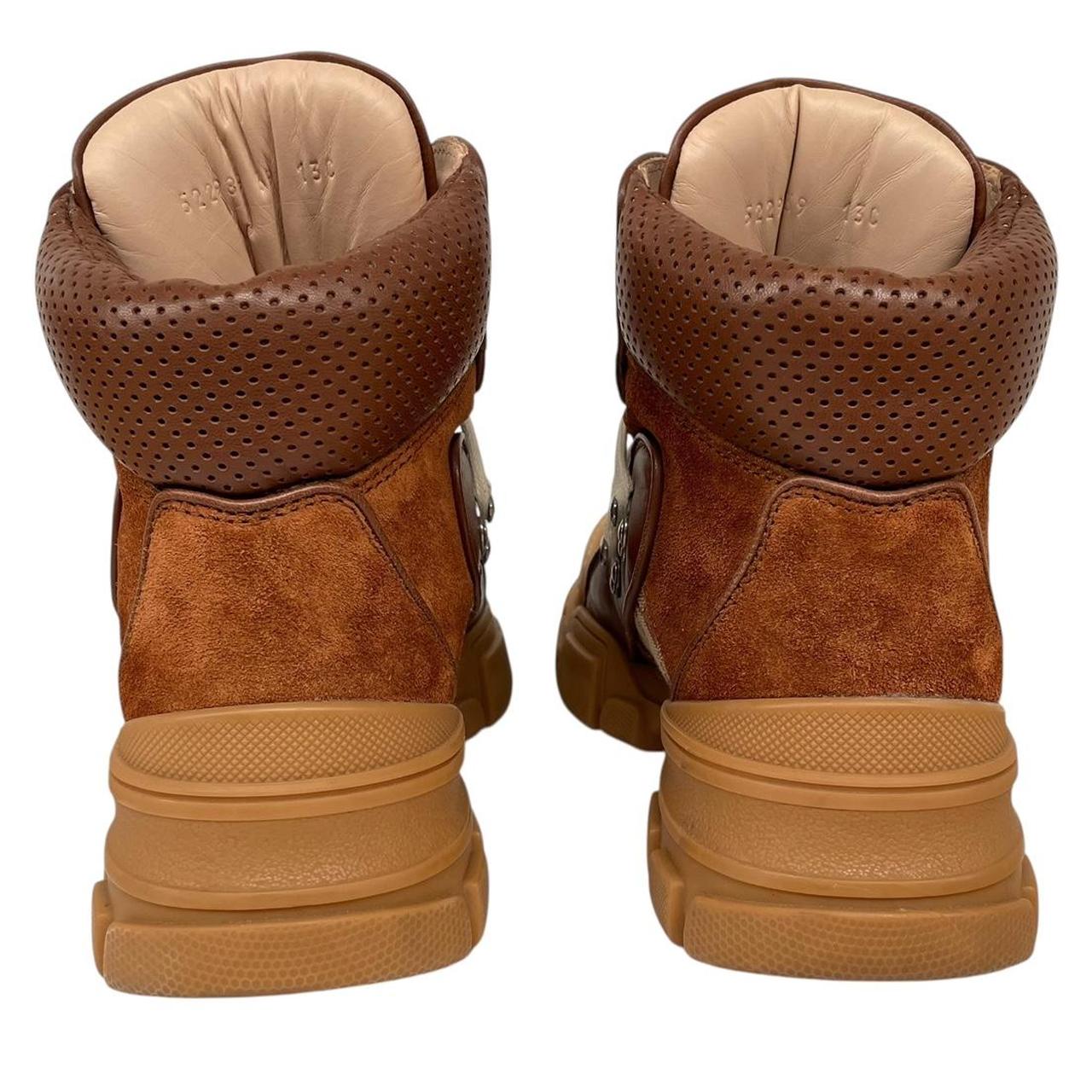 Gucci Brown and Tan GG Monogram Flashtrek Hiking Boots