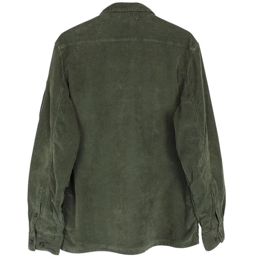 CP Company Green Button Up Lens Corduroy Overshirt