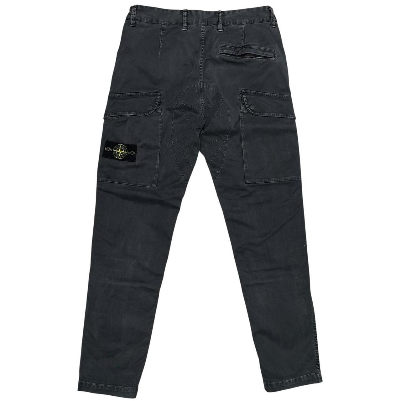 Stone Island AW 2022 Washed Black RE-T Fit Cargo Trousers