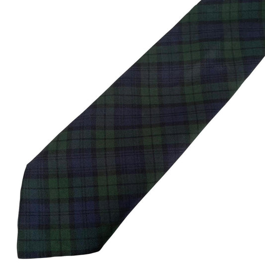Vintage Tommy Hilfiger Green and Navy Tartan Check Silk Tie