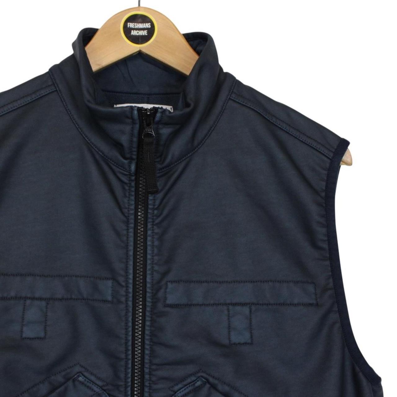 Stone Island SS 2022 Felpa Diagonale Gommata Navy Blue Vest Jacket