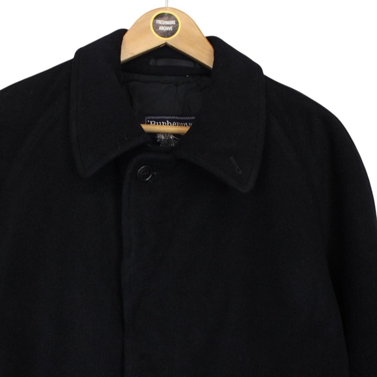 Vintage 90s Burberry Navy Blue Wool/Camelhair Overcoat