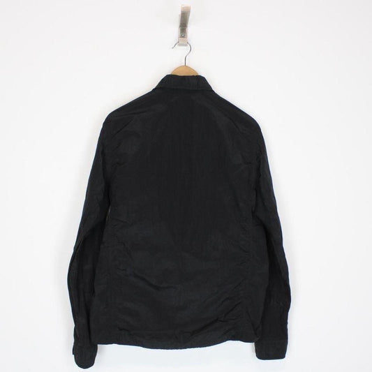 Stone Island SS 2018 Black Full Zip Nylon Metal Shimmer Overshirt Jacket