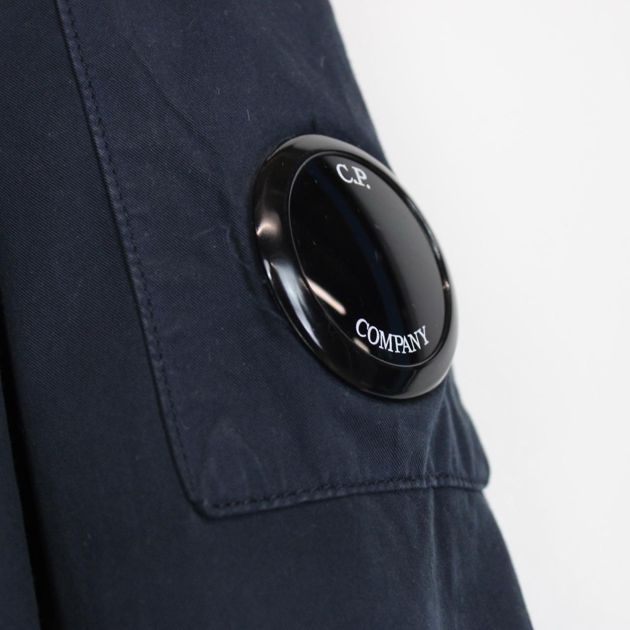 CP Company Navy Blue Full Zip Cotton Lens Overshirt