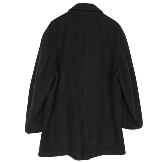 Vintage Burberry London Dark Grey Nova Check Cashmere Wool Blend Coat