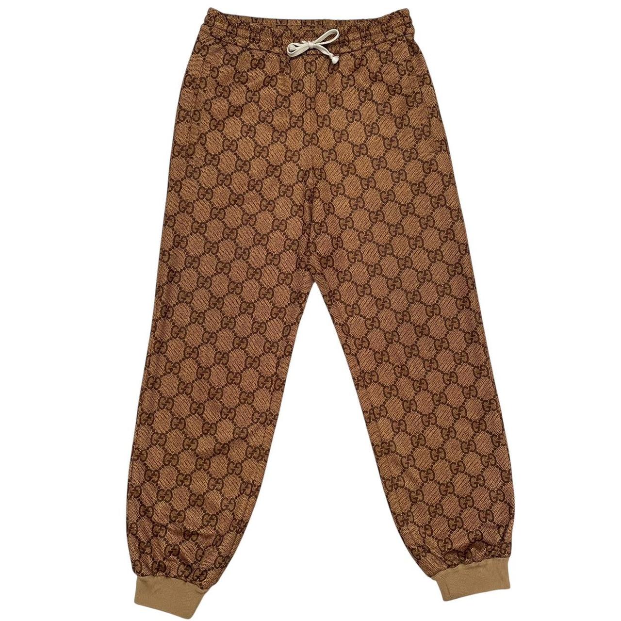Gucci Brown GG Monogram Technical Jersey Tracksuit Bottoms / Joggers