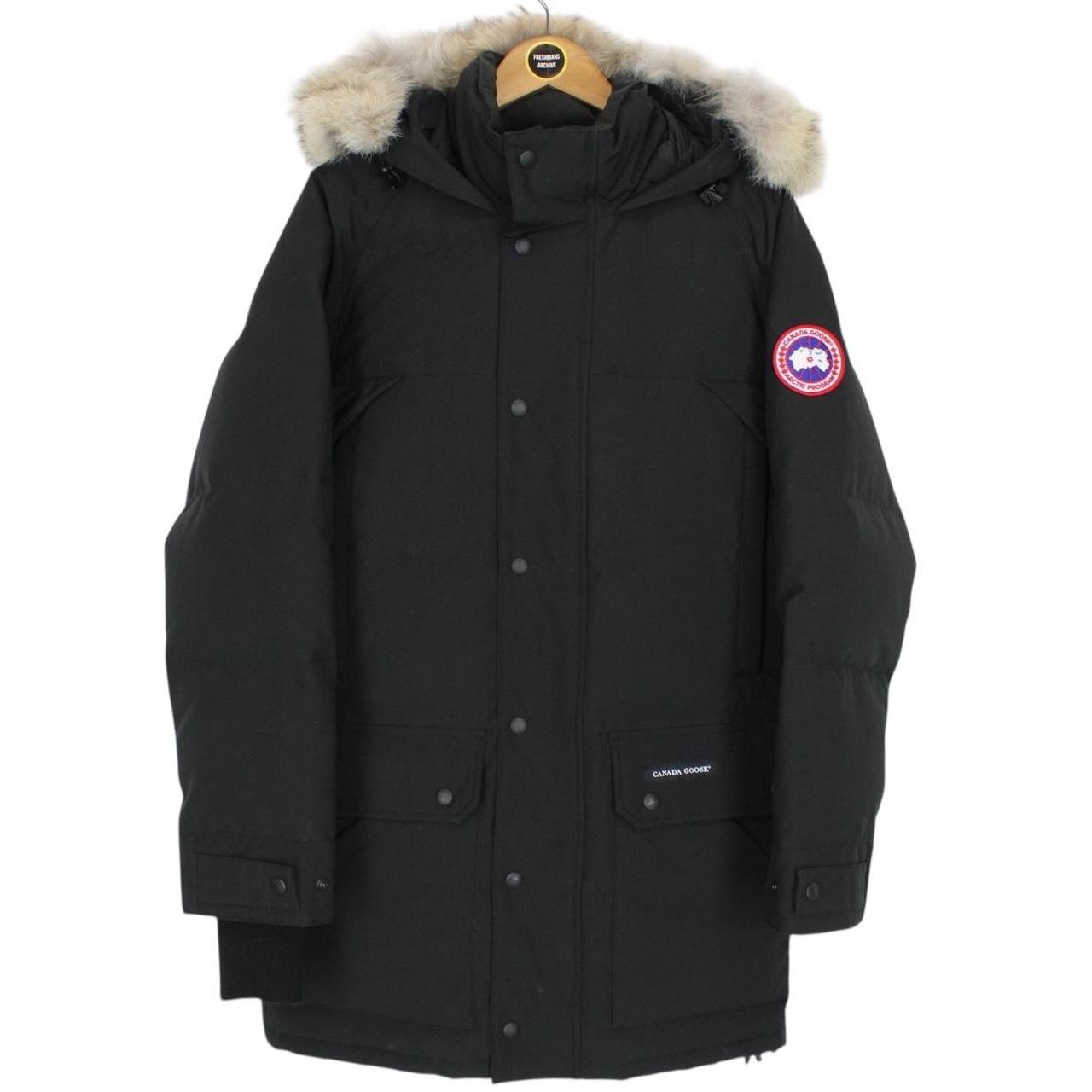 Canada Goose Black Emory Parka Down Coat with Fur Trim