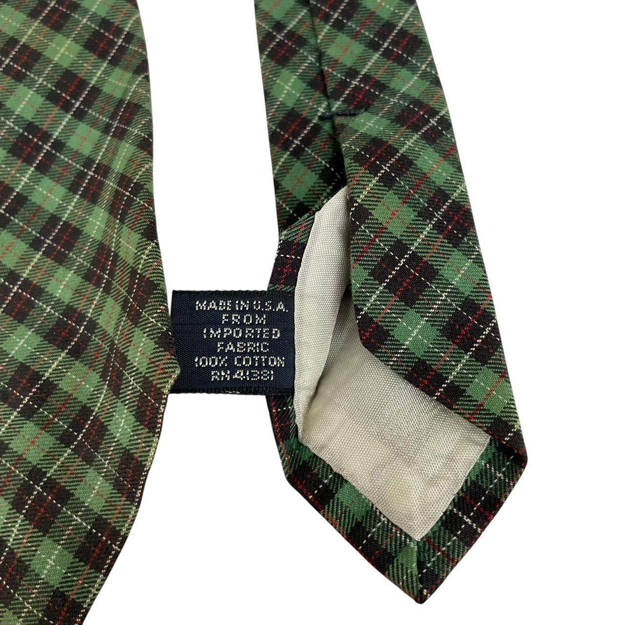 Vintage Ralph Lauren Green and Navy Blue Check Cotton Tie