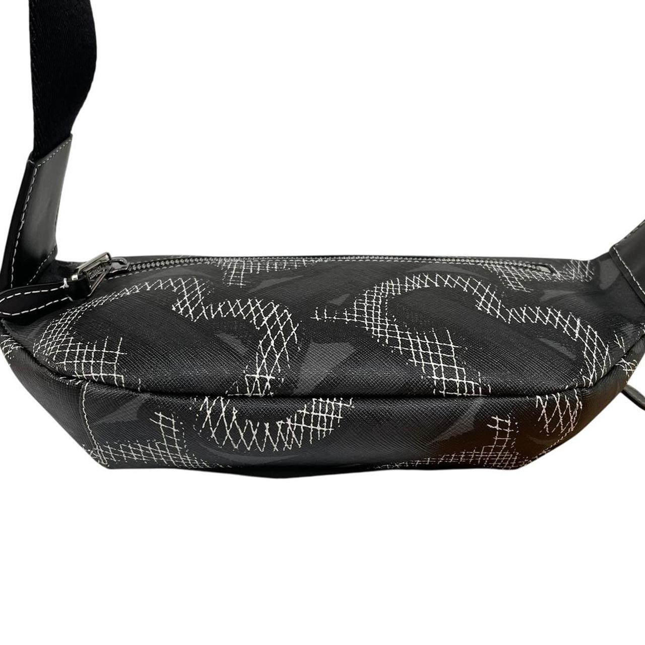 Burberry Sonny Black and Graphite TB Monogram E-Canvas Bum Bag