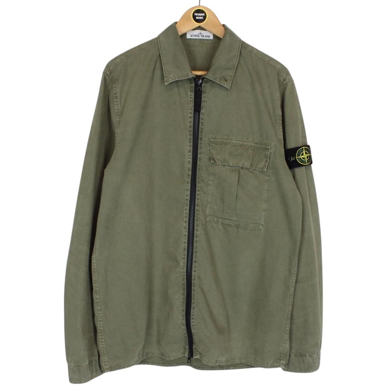Stone Island AW 2019 Green Full Zip Cotton Overshirt Jacket