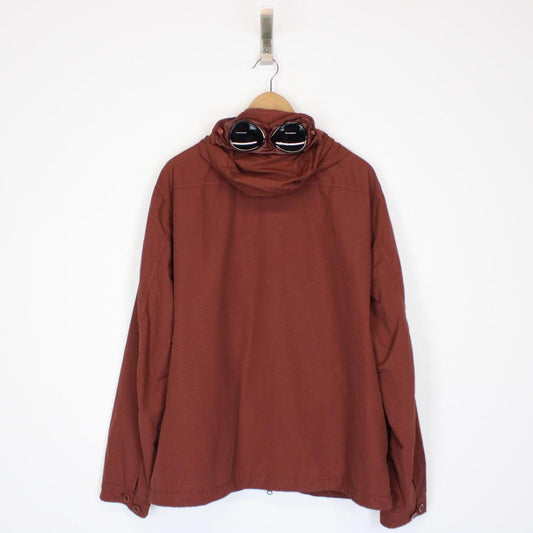 CP Company Burgundy Full Zip Flatt Nylon Goggle Overshirt Jacket