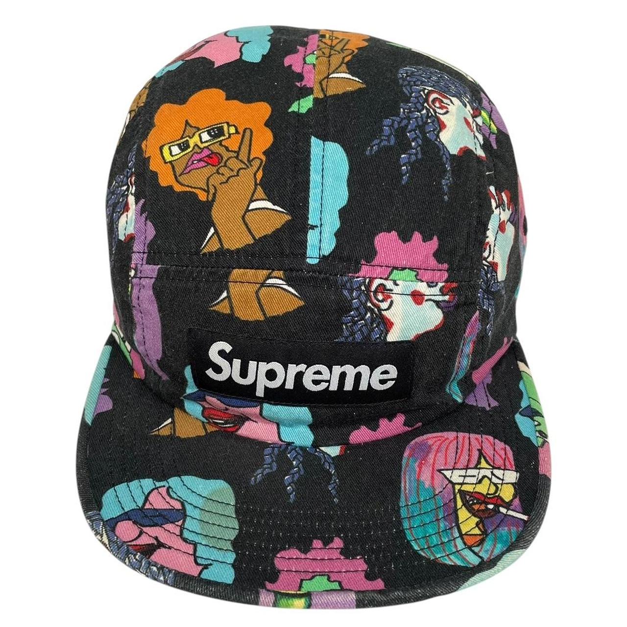 Supreme Black and Multicoloured Gonz Heads Camp 5 Panel Camp Baseball Cap
