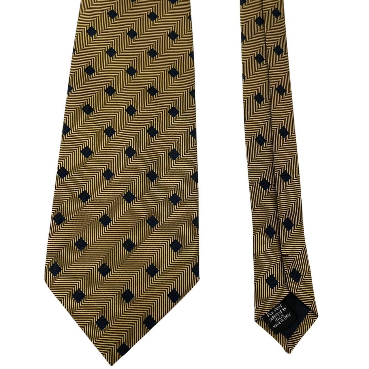 Vintage Hugo Boss Yellow and Black Silk Tie