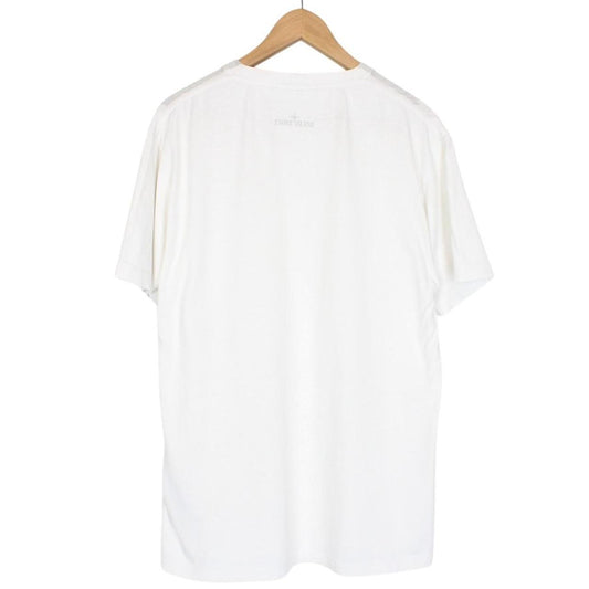 Stone Island AW 2022 White Short Sleeve Cotton Logo Print T-Shirt