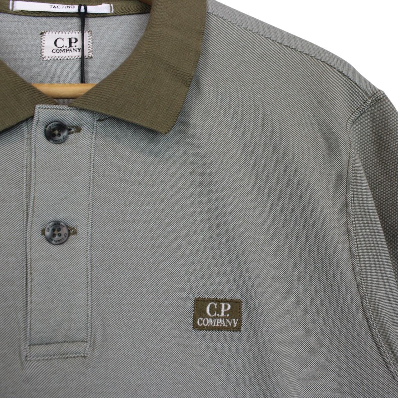 CP Company Khaki Green Short Sleeve Tacting Piquet Polo Shirt