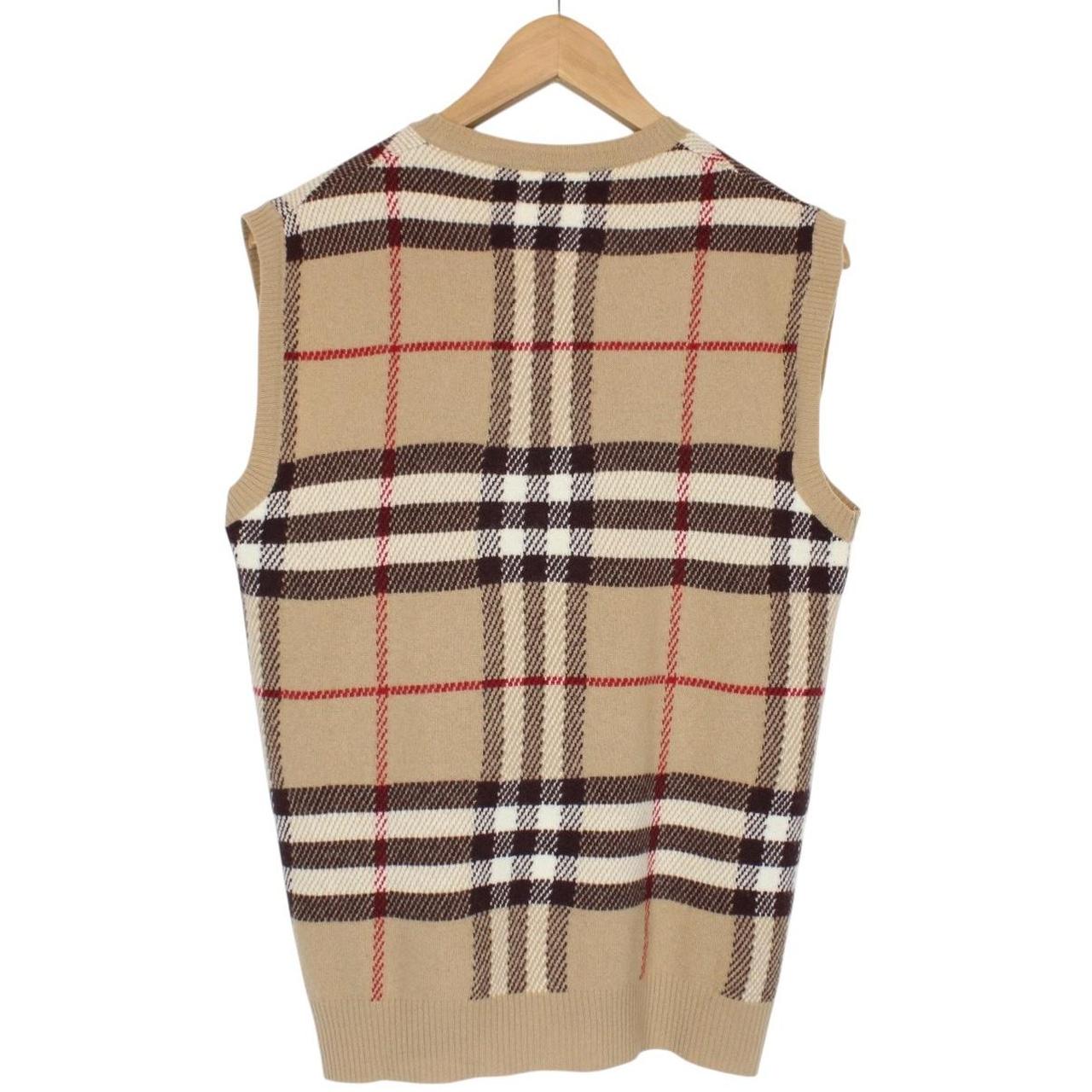Burberry London Nova Check Merino Wool Knit Sweater Vest